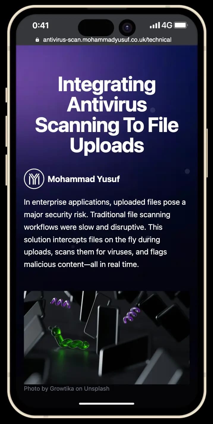 On-the-Fly Antivirus Scanning for File Uploads mobile view